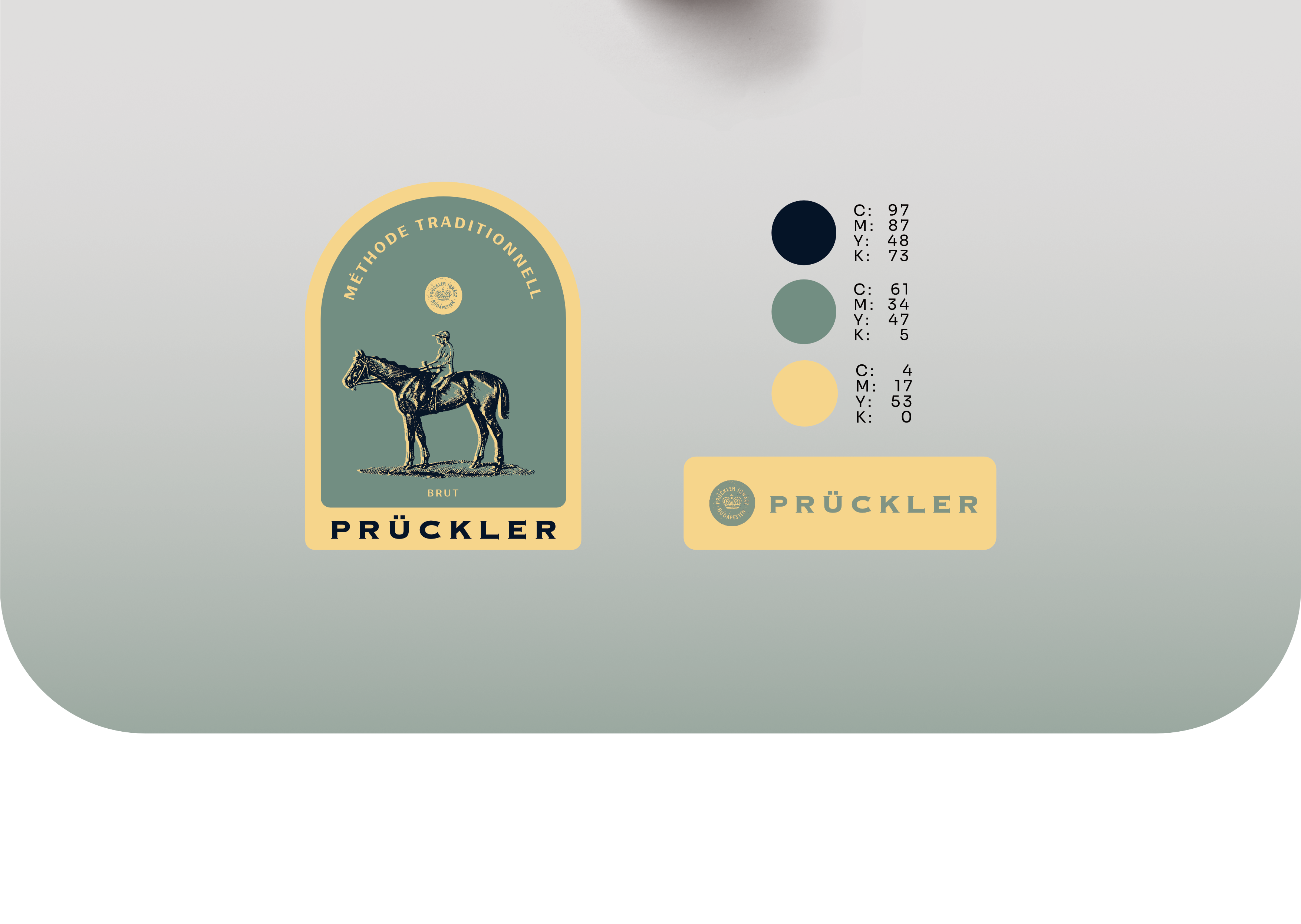 Prückler címke és színpaletta